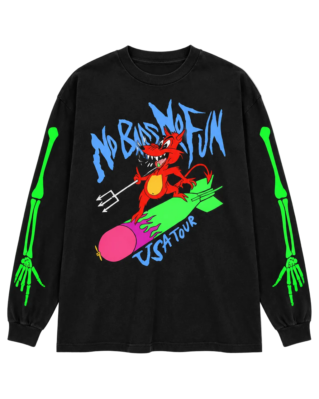 No Bass No Fun Black Longsleeve