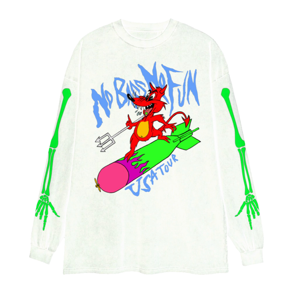 No Bass No Fun White Longsleeve